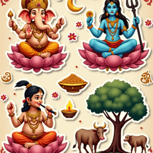 Indian Gods - Religious - Stickers Sheet v31